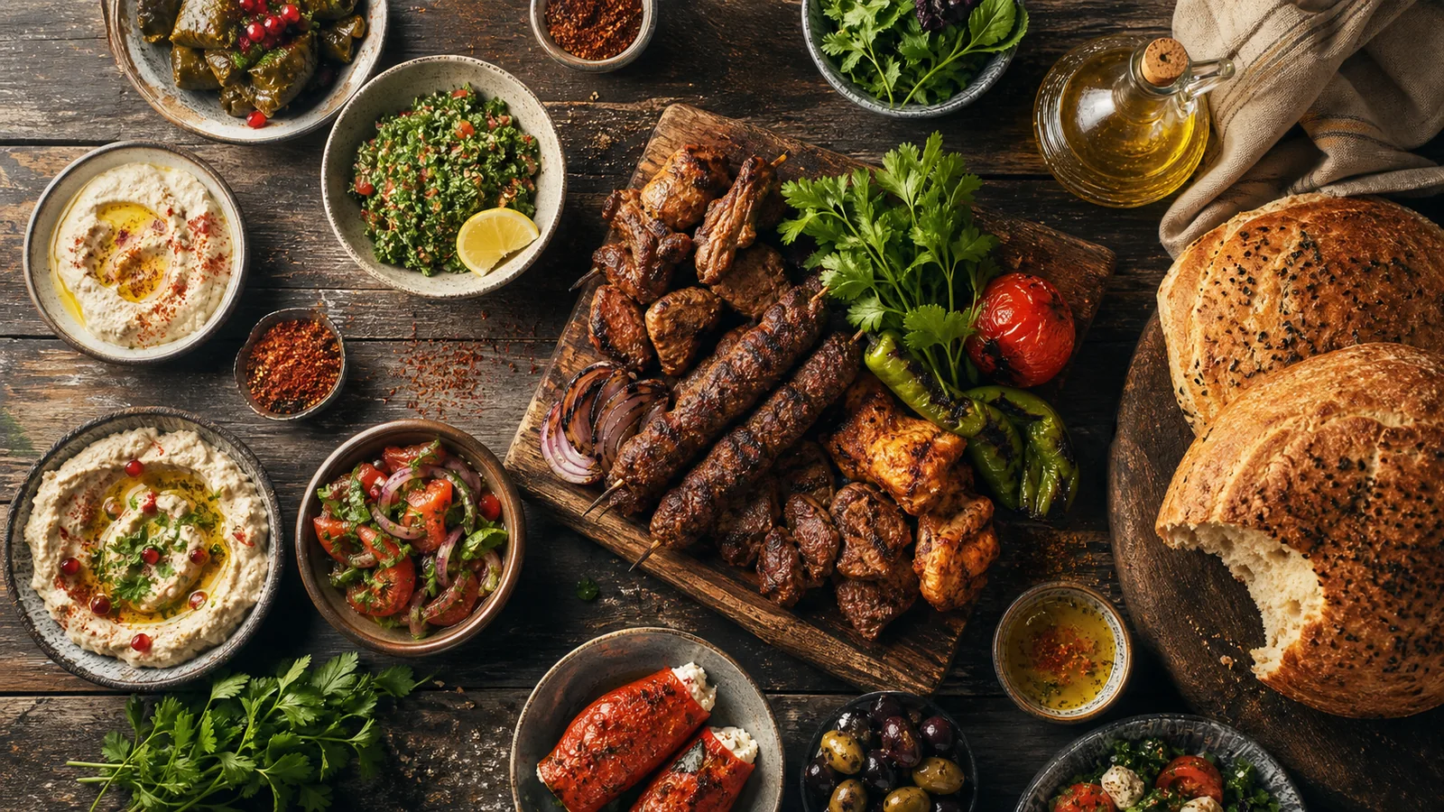 Anadolu usulü mangal ve meze sofrası